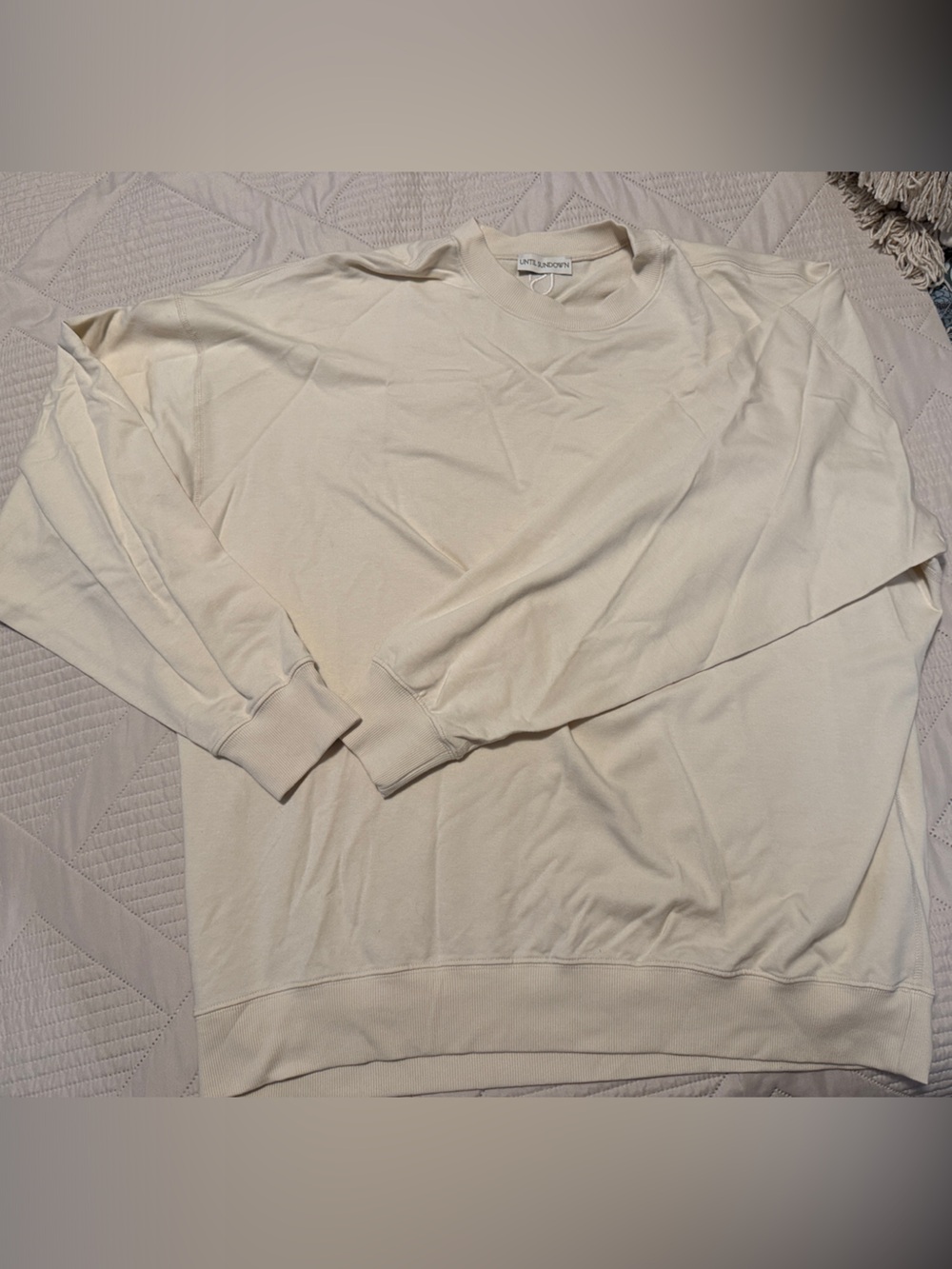 Lightweight Cream Crewneck Sweatshirt